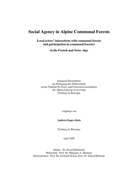 Social Agency in Alpine Communal Forests