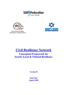 Civil Resilience Network Conceptual Framework for Israel's Local & National Resilience