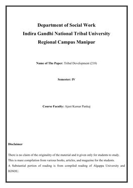 Tribes in India 208 Reading