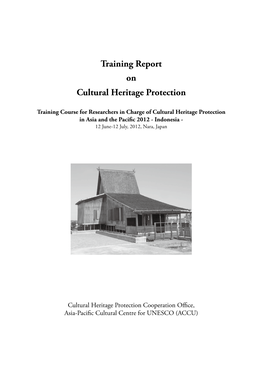 Training Report on Cultural Heritage Protection