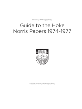 Guide to the Hoke Norris Papers 1974-1977