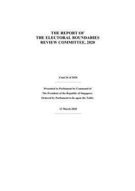 The Report of the Electoral Boundaries Review Committee, 2020
