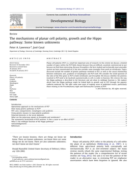 The Mechanisms of Planar Cell Polarity, Growth and the Hippo Pathway