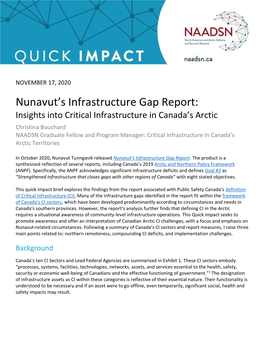 Nunavut's Infrastructure Gap Report