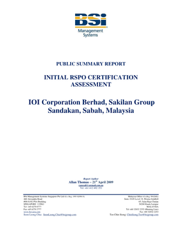 IOI Corporation Berhad, Sakilan Group Sandakan, Sabah, Malaysia