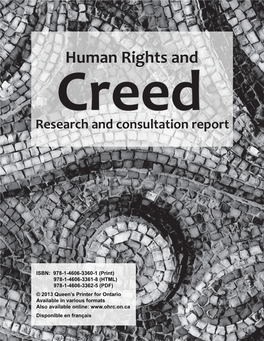 Human Rights and Creed Research and Consultation Report