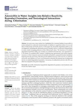 Amoxicillin in Water: Insights Into Relative Reactivity, Byproduct Formation, and Toxicological Interactions During Chlorination