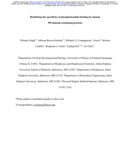 Redefining the Specificity of Phosphoinositide-Binding by Human