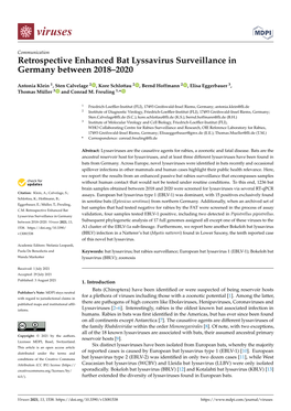 Retrospective Enhanced Bat Lyssavirus Surveillance in Germany Between 2018–2020