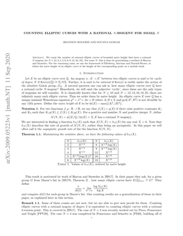 Arxiv:2009.05223V1 [Math.NT] 11 Sep 2020 Fdegree of Eaeitrse Nﬁdn Function a ﬁnding in Interested Are We Hoe 1.1