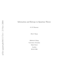 Information and Entropy in Quantum Theory