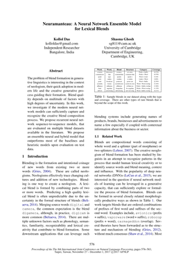 A Neural Network Ensemble Model for Lexical Blends