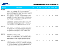 SAMSUNG Notebook/Slate MSRP Price List - EFFECTIVE October 2014