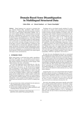 Domain-Based Sense Disambiguation in Multilingual Structured Data