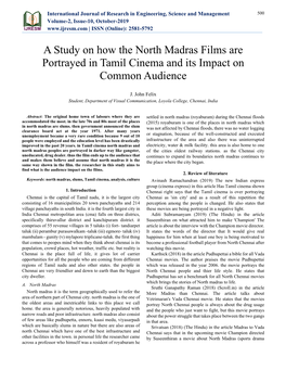 A Study on How the North Madras Films Are Portrayed in Tamil Cinema and Its Impact on Common Audience