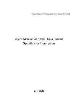 User's Manual for Spatial Data Product Specification Description