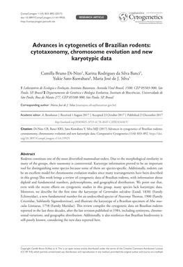 Advances in Cytogenetics of Brazilian Rodents: Cytotaxonomy, Chromosome Evolution and New Karyotypic Data