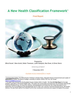 Englisha New Health Classification Framework