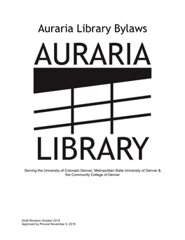 Auraria Library Bylaws