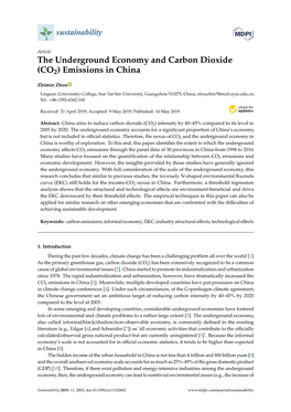 The Underground Economy and Carbon Dioxide (CO2) Emissions in China