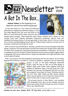 Essex Bat Group Newsletter 2015 Spring