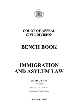 Bench Book Immigration and Asylum