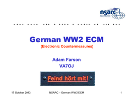 German WW2 ECM (Electronic Countermeasures)