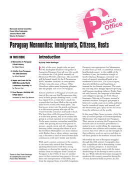 Paraguay Mennonites: Immigrants, Citizens, Hosts
