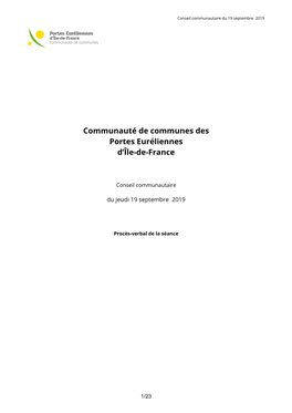 Communauté De Communes Des Portes Euréliennes D'île-De-France