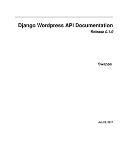 Django Wordpress API Documentation Release 0.1.0