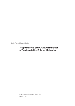 Shape Memory and Actuation Behavior of Semicrystalline Polymer Networks