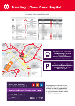 Travelling To/From Manor Hospital