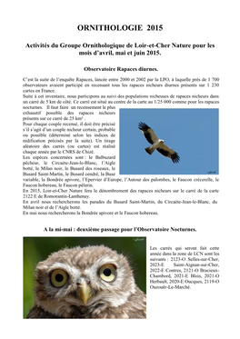 Ornithologie 2015