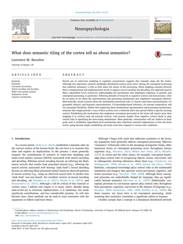 What Does Semantic Tiling of the Cortex Tell Us About Semantics? MARK ⁎ Lawrence W