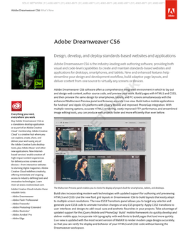 Adobe Dreamweaver CS6 | Solo Network