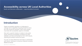 Introduction Accessibility Across UK Local Authorities