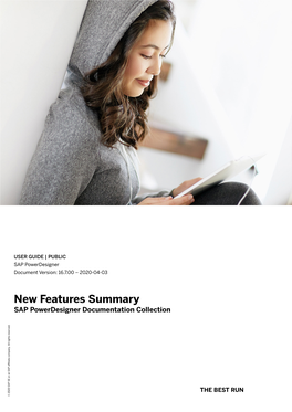 New Features Summary SAP Powerdesigner Documentation Collection Company
