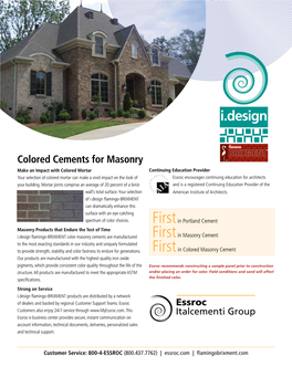 Colored Cements for Masonry