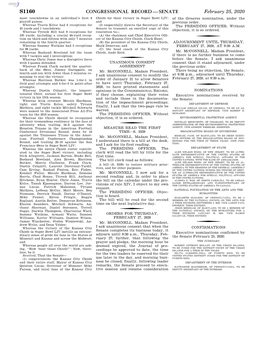 Congressional Record—Senate S1160