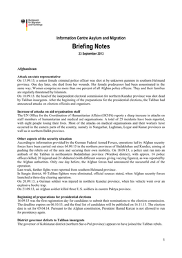 Briefing Notes 23 September 2013