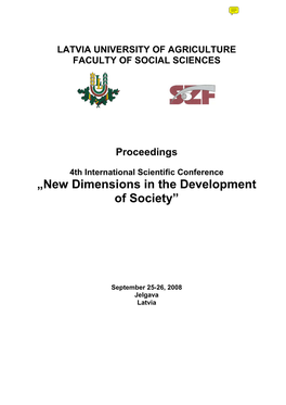 New Dimensions in the Development of Society (4 : 2008 : 4Th