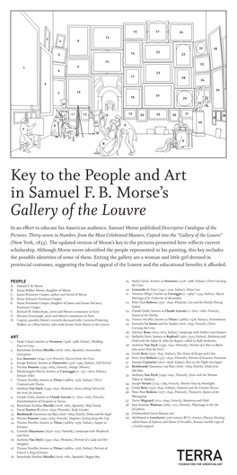 Key to the People and Art in Samuel F. B. Morse's Gallery of the Louvre