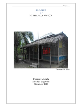 PROFILE of MITHAKALI UNION Upazila: Mongla District: Bagerhat