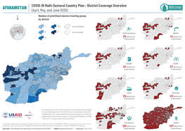 AFGHANISTAN COVID-19 Multi-Sectoral Country Plan - District Coverage Overview (April, May, and June 2020) Number of Prioritized Clusters/Working Group