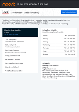 36 Bus Time Schedule & Line Route