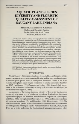 Proceedings of the Indiana Academy of Science 1 23