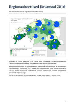 Regionaaltoetused Järvamaal 2016