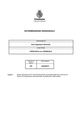 Determinazione Dirigenziale