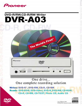 DVR-A03 Product Brochure