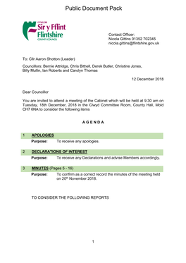 (Public Pack)Agenda Document for Cabinet, 18/12/2018 09:30